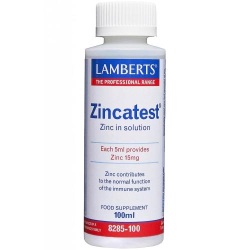 Lamberts Zincatest Συμπλήρωμα Διατροφής με Θειικό Ψευδάργυρο Υψηλής Απορροφησιμότητας για την Καλή Λειτουργία του Ανοσοποιητικού & Υγιή Μαλλιά, Νύχια & Δόντια σε Υγρή Μορφή 100ml